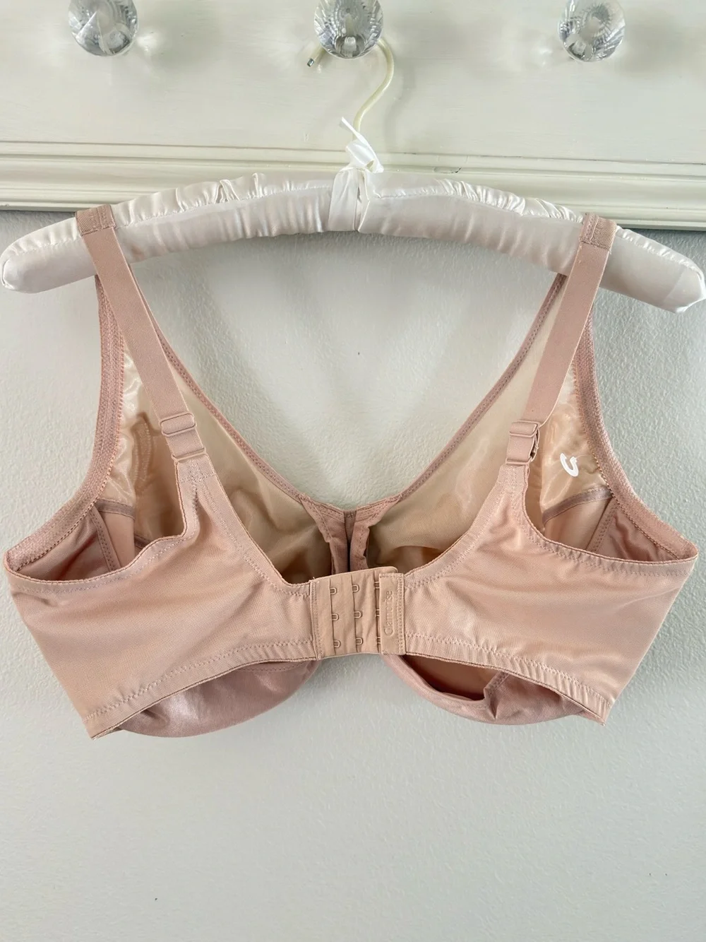 Glamorise Plus Size WonderWire Sheer Mesh Lace Minimizer Bra Nude 40G